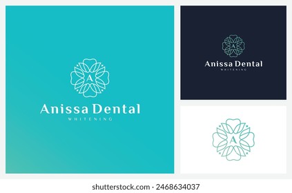 Geometric Dental Logo Design. Tooth Icon Design Vector Illustration