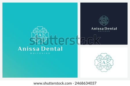 Geometric Dental Logo Design. Tooth Icon Design Vector Illustration