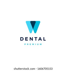 geometric dental logo vector icon illustration overlapping style