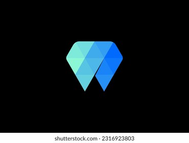 geometric dental tech care logo symbol