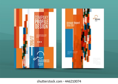 Geometric design A4 size cover print template - annual report brochure flyer design template vector, leaflet presentation abstract background