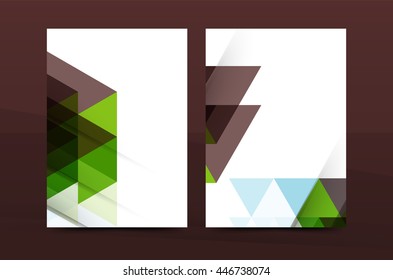 Geometric design A4 size cover print template - annual report brochure flyer design template vector, leaflet presentation abstract background