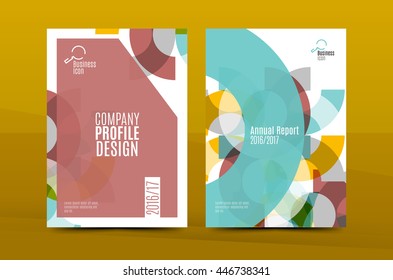 Geometric design A4 size cover print template - annual report brochure flyer design template vector, leaflet presentation abstract background