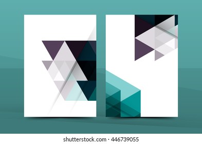 Geometric design A4 size cover print template - annual report brochure flyer design template vector, leaflet presentation abstract background