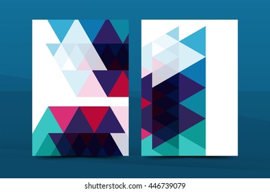 Geometric design A4 size cover print template - annual report brochure flyer design template vector, leaflet presentation abstract background