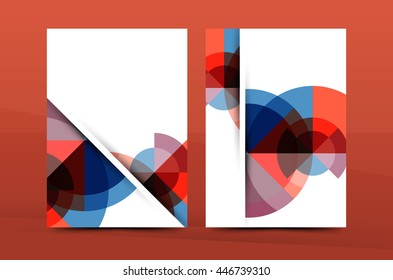 Diseño geométrico Planta de impresión de portada de tamaño A4 - folleto de presentación anual planilla de diseño vectorial, presentación de folletos fondo abstracto
