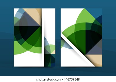 Diseño geométrico Planta de impresión de portada de tamaño A4 - folleto de presentación anual planilla de diseño vectorial, presentación de folletos fondo abstracto