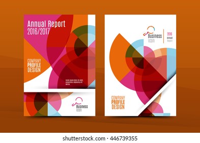 Geometric design A4 size cover print template - annual report brochure flyer design template vector, leaflet presentation abstract background
