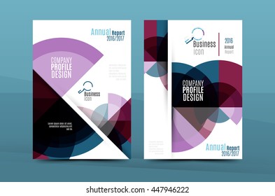 Geometric design A4 size cover print template - annual report brochure flyer design template vector, leaflet presentation abstract background