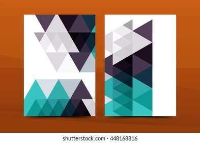 Geometric design A4 size cover print template - annual report brochure flyer design template vector, leaflet presentation abstract background