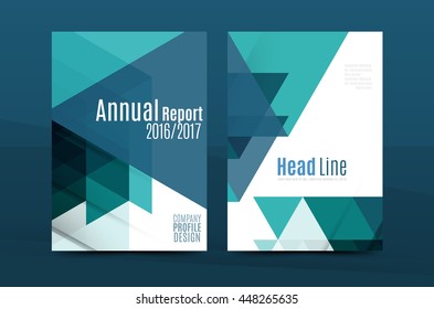 Geometric design A4 size cover print template - annual report brochure flyer design template vector, leaflet presentation abstract background