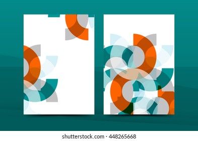 Diseño geométrico Planta de impresión de portada de tamaño A4 - folleto de presentación anual planilla de diseño vectorial, presentación de folletos fondo abstracto