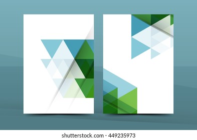 Geometric design A4 size cover print template - annual report brochure flyer design template vector, leaflet presentation abstract background