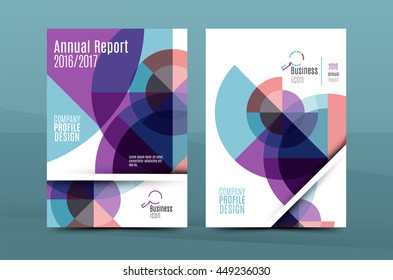 Geometric design A4 size cover print template - annual report brochure flyer design template vector, leaflet presentation abstract background