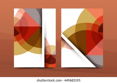 Geometric design A4 size cover print template - annual report brochure flyer design template vector, leaflet presentation abstract background