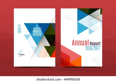 Geometric design A4 size cover print template - annual report brochure flyer design template vector, leaflet presentation abstract background