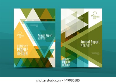 Geometric design A4 size cover print template - annual report brochure flyer design template vector, leaflet presentation abstract background