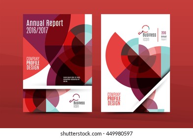 Geometric design A4 size cover print template - annual report brochure flyer design template vector, leaflet presentation abstract background