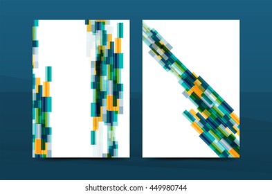Diseño geométrico Planta de impresión de portada de tamaño A4 - folleto de presentación anual planilla de diseño vectorial, presentación de folletos fondo abstracto