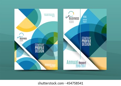 Diseño geométrico Planta de impresión de portada de tamaño A4 - folleto de presentación anual planilla de diseño vectorial, presentación de folletos fondo abstracto