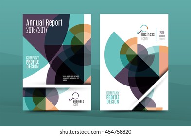Geometric design A4 size cover print template - annual report brochure flyer design template vector, leaflet presentation abstract background