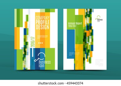 Geometric design A4 size cover print template - annual report brochure flyer design template vector, leaflet presentation abstract background