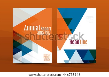 Geometric design A4 size cover print template - annual report brochure flyer design template vector, leaflet presentation abstract background