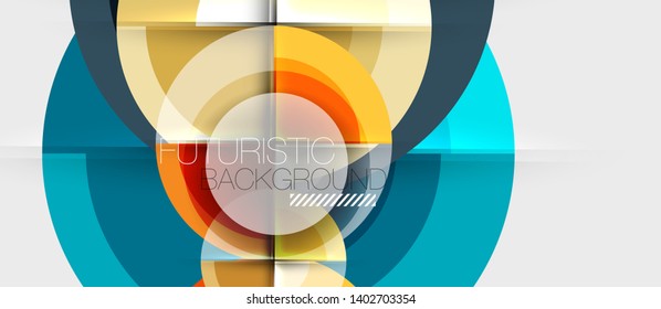 Geometric design abstract background - circles, vector