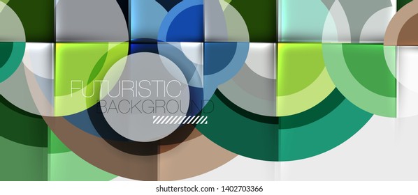 Geometric design abstract background - circles, modern business template
