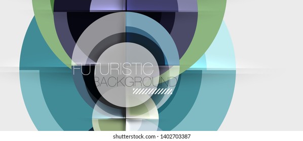 Geometric design abstract background - circles, vector