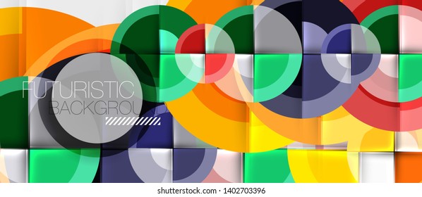 Geometric design abstract background - circles, vector