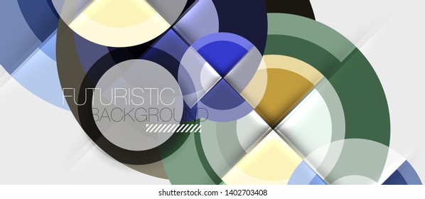 Geometric design abstract background - circles, modern business template