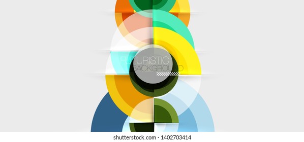 Geometric design abstract background - circles, vector