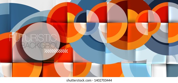 Geometric design abstract background - circles, vector