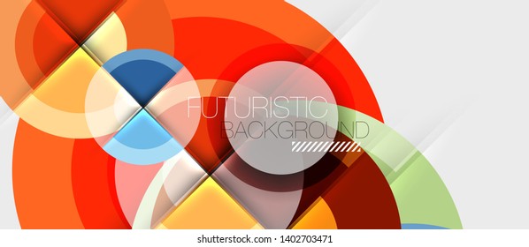 Geometric design abstract background - circles, vector