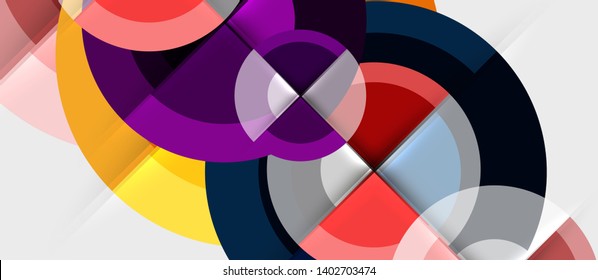 Geometric design abstract background - circles, vector