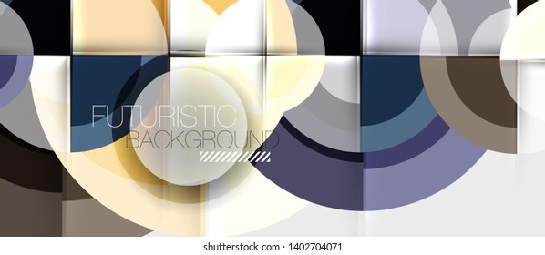 Geometric design abstract background - circles, modern business template