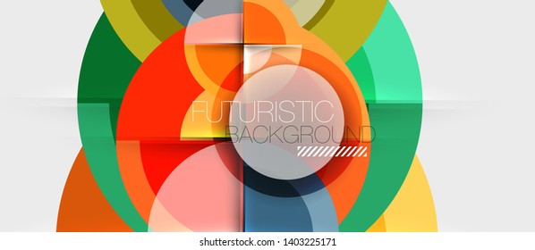 Geometric design abstract background - circles, modern business template