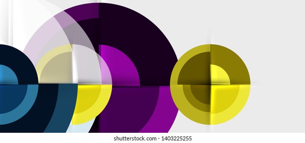 Geometric design abstract background - circles, vector