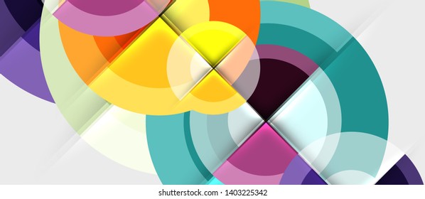 Fondo abstracto de diseño geométrico - círculos, vector