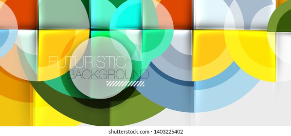 Fondo abstracto de diseño geométrico - círculos, vector