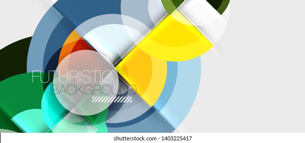 Geometric design abstract background - circles, vector