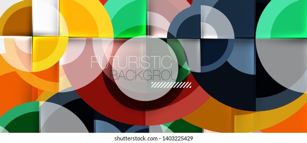 Fondo abstracto de diseño geométrico - círculos, vector