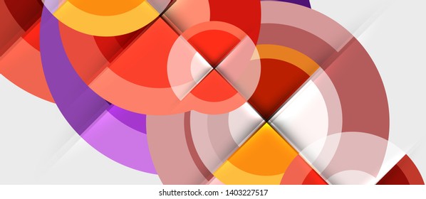 Geometric design abstract background - circles, vector