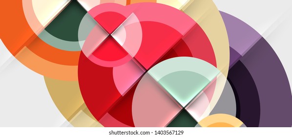 Geometric design abstract background - circles, vector