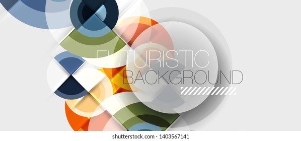 Geometric design abstract background - circles, vector