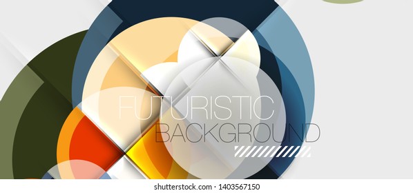 Geometric design abstract background - circles, vector