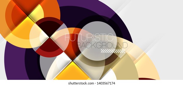 Geometric design abstract background - circles, vector