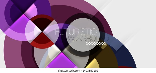 Fondo abstracto de diseño geométrico - círculos, plantilla de negocio moderna