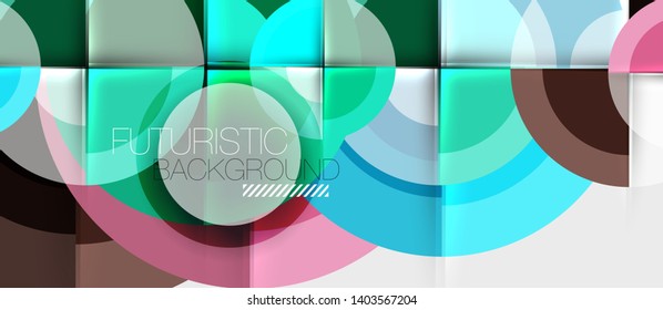 Fondo abstracto de diseño geométrico - círculos, plantilla de negocio moderna